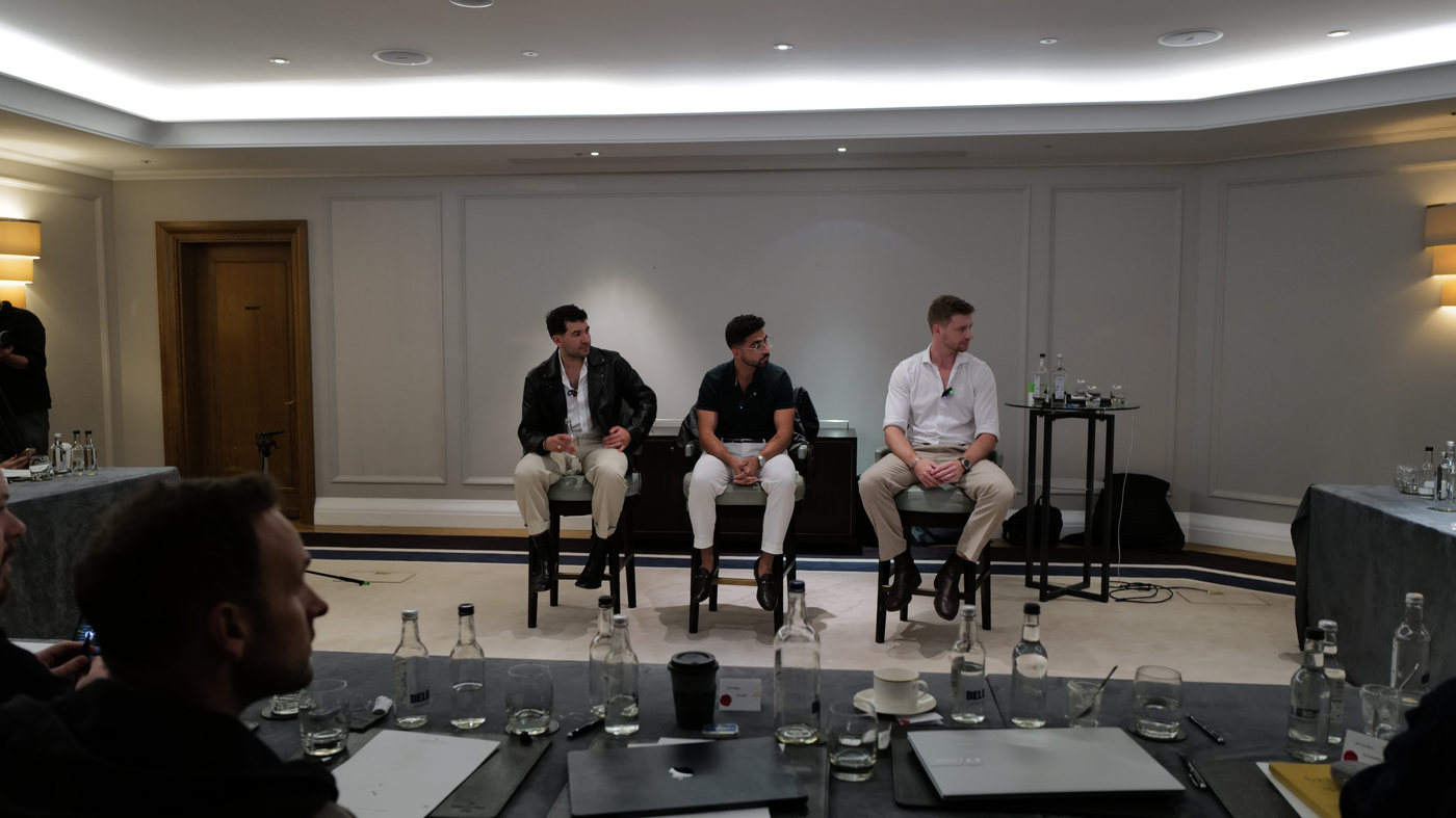 Oscar Owen, Piero Ladhur and Orlando Santucci taking questions from the room